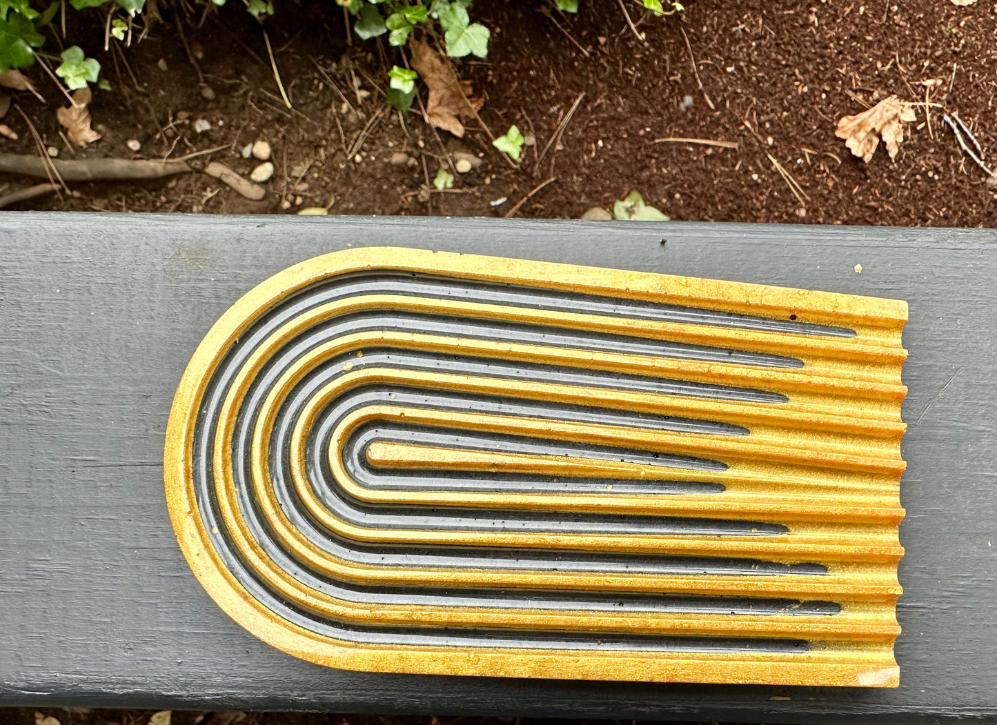 Gold/Black Arched Resin Tray