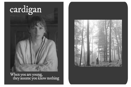 New Taylor Swift lyric trading card! Here's "cardigan"