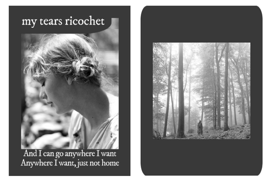 New Taylor Swift lyric trading card! Here's "my tears ricochet"