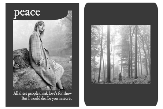 New Taylor Swift lyric trading card! Here's "peace"