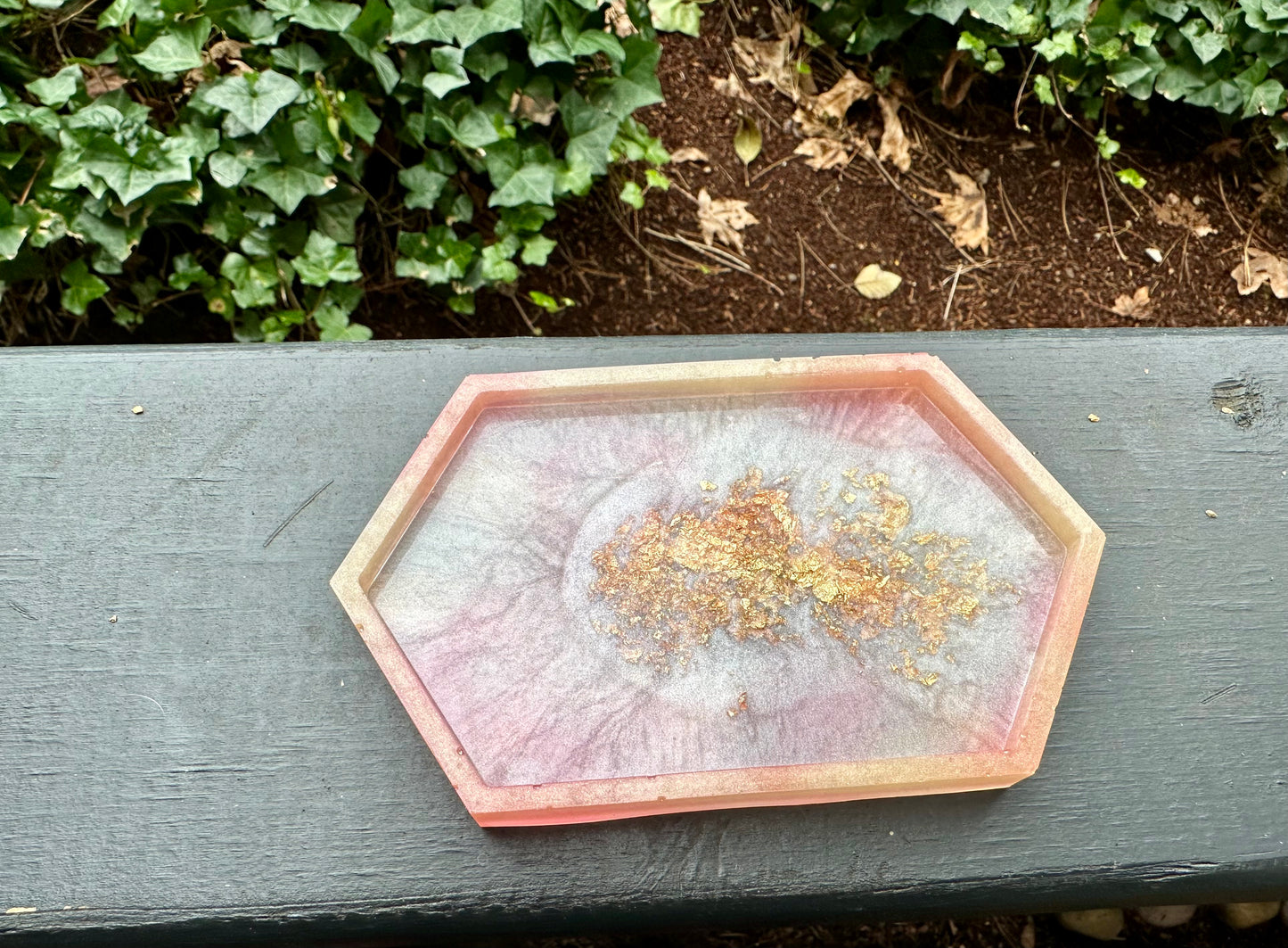 Pink Geode Small Resin Tray