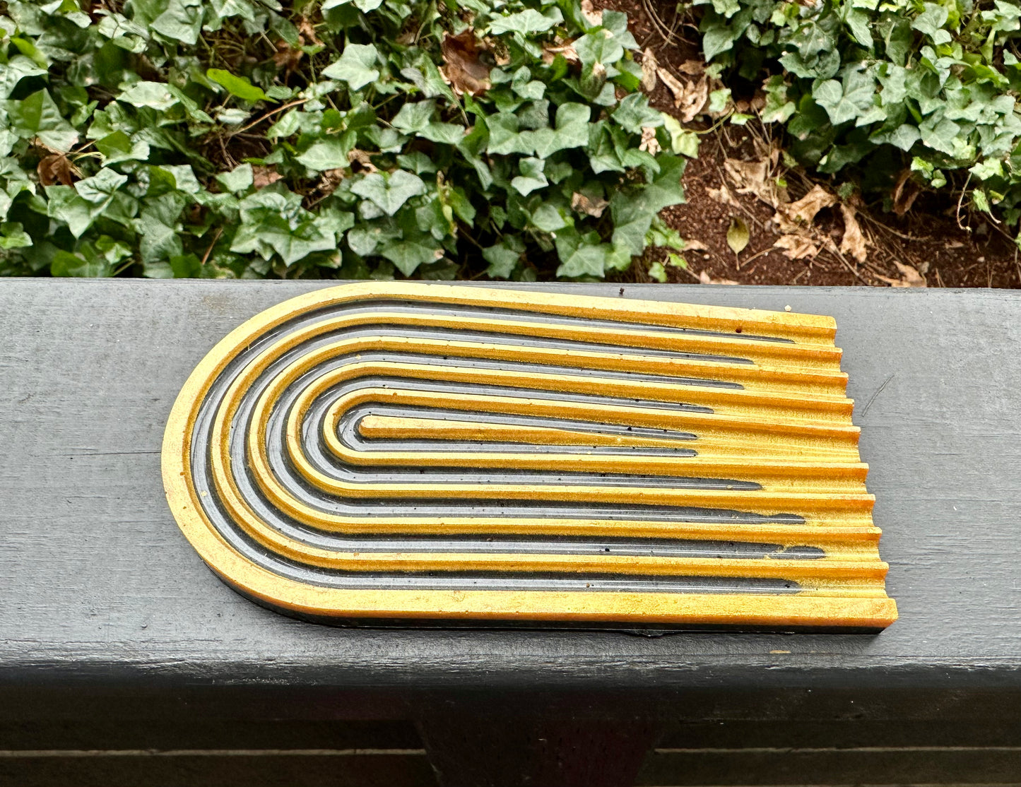 Gold/Black Arched Resin Tray